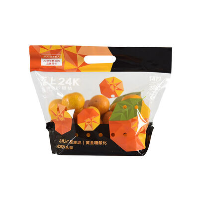 Προσαρμοσμένο Σχεδιασμός Πλαστικό Τροφίμων Αντιθαμβωτικό Σακουλάκι Διαφανές Συσκευασίας Φρέσκων Λαχανικών Φρούτων με Χειρολαβή Φερμουάρ